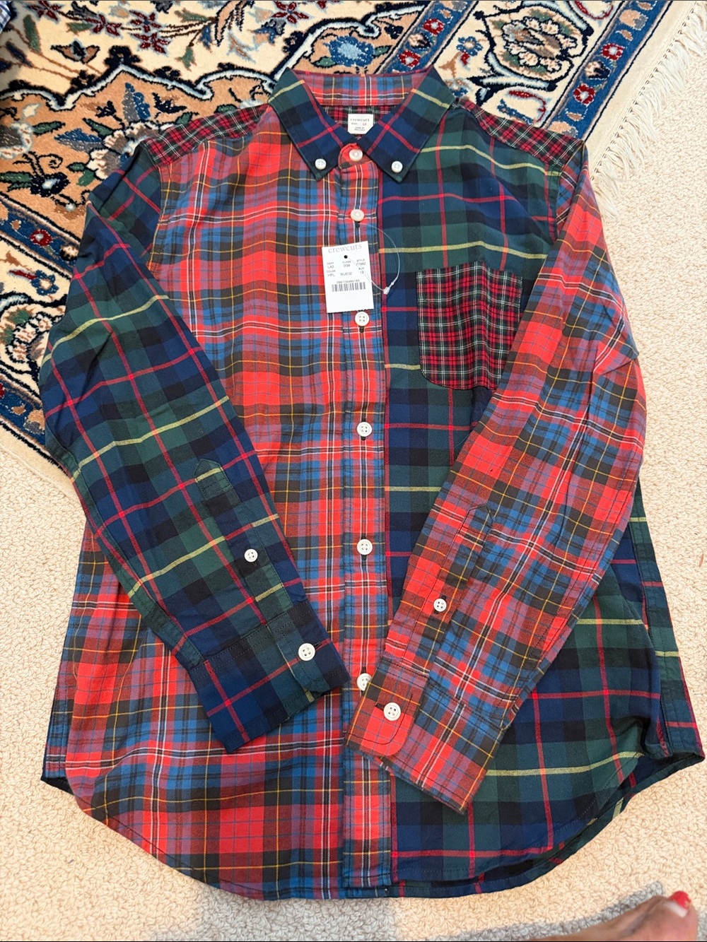 Crewcuts Boys plaid button down style F7992 size 12